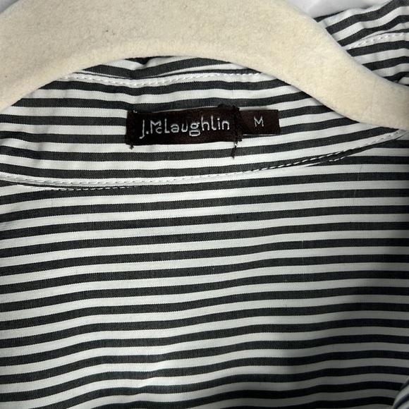 J.McLaughlin Striped Button Down Top Long Sleeve M - Picture 2 of 6